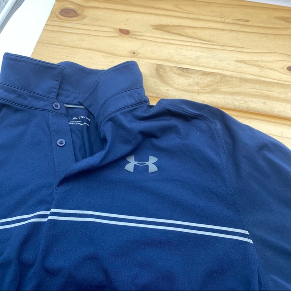 USED 2XL under Armour Golf Playoff Navy Blue Polo - Picture 4 of 4